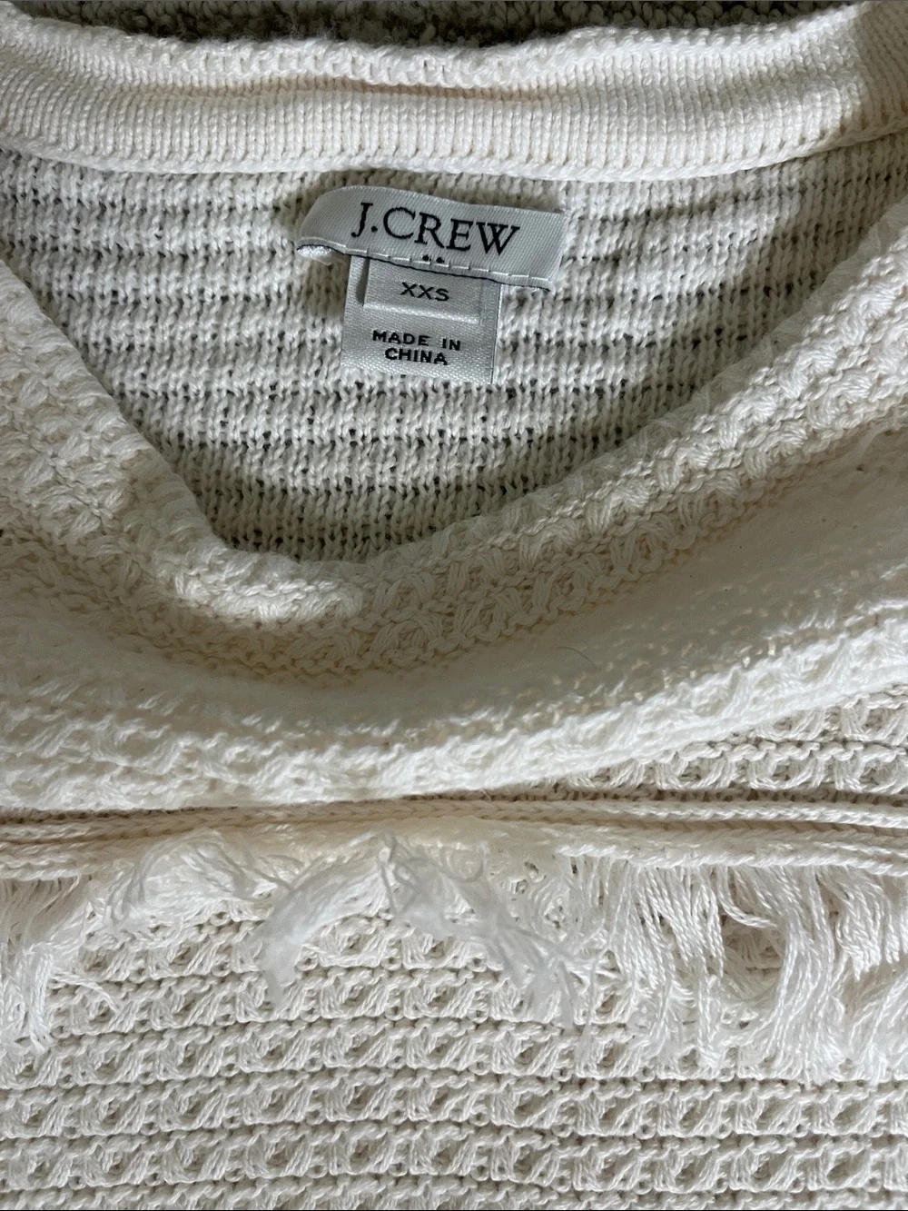 J.Crew Women’s short sleeve cream sweater top, XXS.